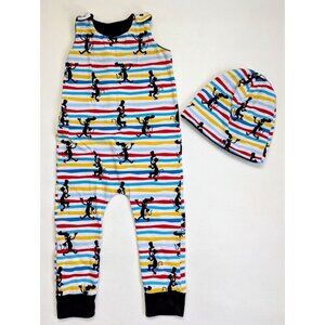 Handmade Dr Seuss Cat In The Hat Striped Playsiut Romper & Hat Size 18/24 M